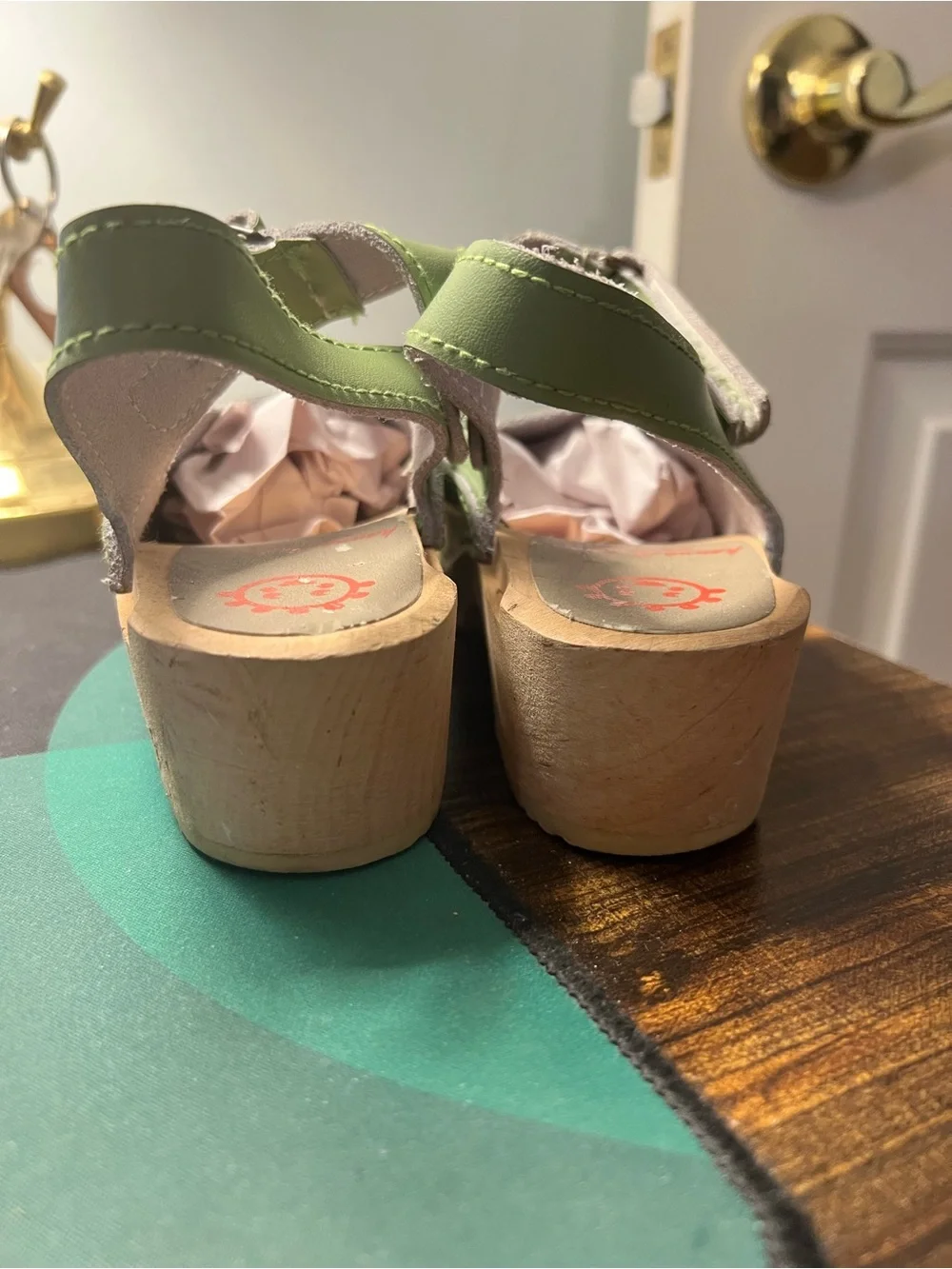 Hanna Andersson Lime Green Leather Mary Jane Moccasins